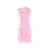 Justin Tong Women's Pink Embroidered Mini Dress In Pink