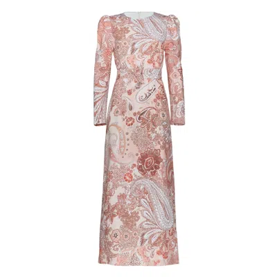 Justin Tong Women's Pink Hazel Maxi Dress In Coral In Gold