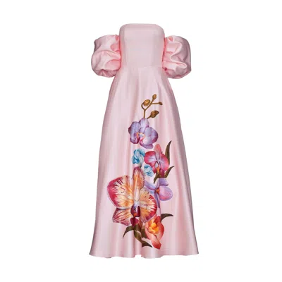 Justin Tong Women's Pink Stephanie Gown In Multi