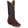 Justin Women's 13" Frontier Medium Square Toe Boots In Mahogany In Brown