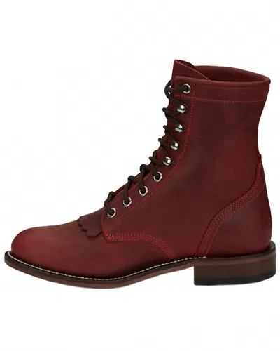 Justin Women's Lace Up Roper Boots In Wine In Burgundy
