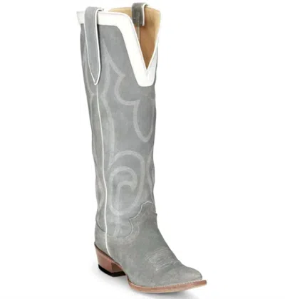 Justin Women's Verlie 17" Medium Round Toe Boot In Grey In Gray