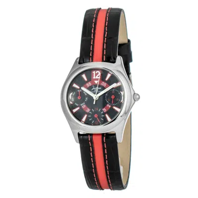 Justina Black Leather Sport Women's Watch