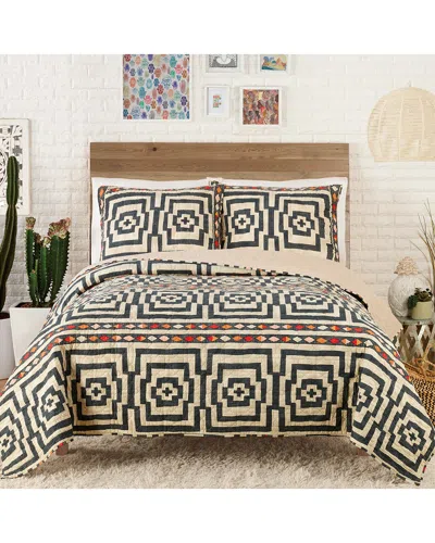 Justina Blakeney Hypnotic 3pc Quilt Set In Black