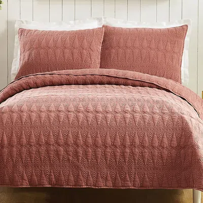 Justina Blakeney Kahelo Quilt Set, Full/queen In Red Brown