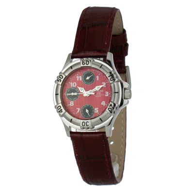 Justina Multicolor Leather Dress Women's Watch In Burgundy
