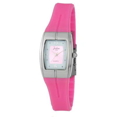 Justina Multicolor Rubber Sport Women's Watch In Pink