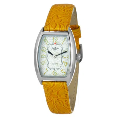 Justina Orange Leather Dress Women's Watch