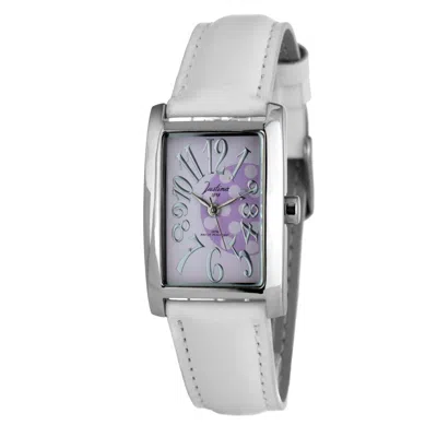 Justina White Leather Dress Women's Watch