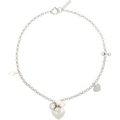 Justine Clenquet Abbey Necklace In Palladium