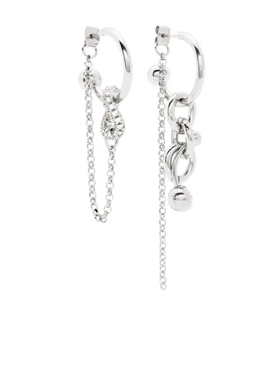 Justine Clenquet Abel Crystal-embellished Earrings In Silver