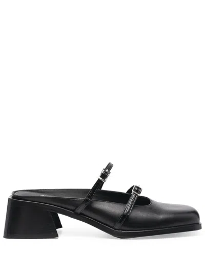 Justine Clenquet Andie Snakeprint 65mm Mules In Black