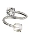 Justine Clenquet Annie Bypass Ring In Metallic