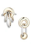 Justine Clenquet Ava Mistmatched Frontal Hoop Earrings In Gold