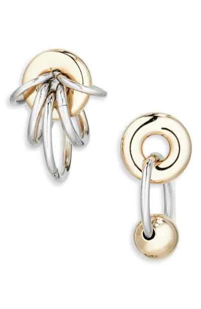 Justine Clenquet Ava Mistmatched Frontal Hoop Earrings In Gold
