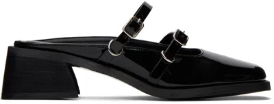 Justine Clenquet Black Andie Patent Mules In Black Patent