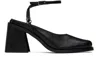 Justine Clenquet Black Courtney Heels In Black Leather