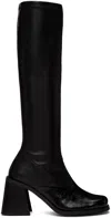 Justine Clenquet Black Eddie Tall Boots In Black Patent Leather