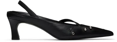 Justine Clenquet Black Joy Slingback Heels