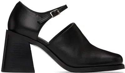 Justine Clenquet Black Kate Heels In Black Leather