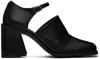 Justine Clenquet Black Kate Heels In Black Leather