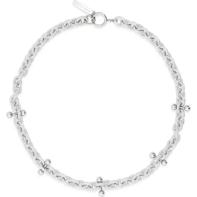 Justine Clenquet Blake Pierced Necklace In Silver