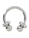 Justine Clenquet Horseshoe Crystal-embellished Earrings In Metallic