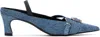 Justine Clenquet Blue Joan Slingback Heels In Denim Blue