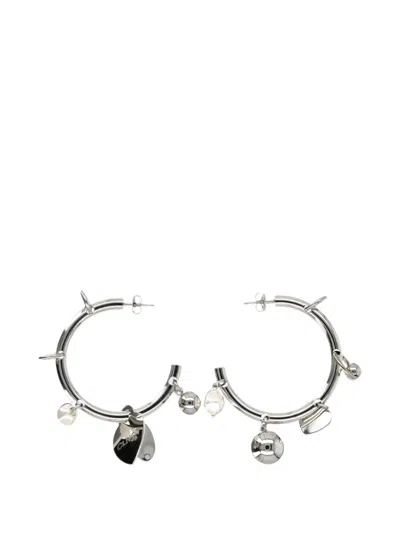 Justine Clenquet Britt Charm-detail Hoop Earrings In Metallic