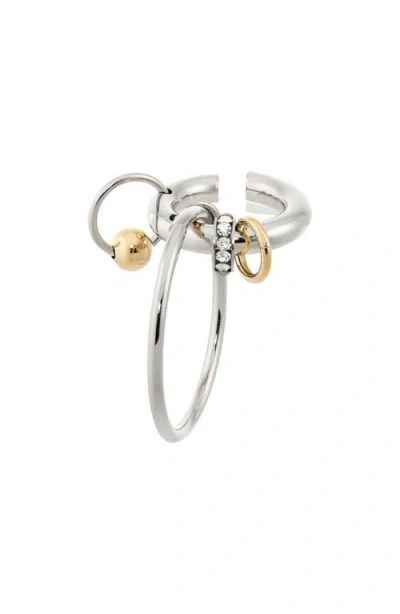 Justine Clenquet Clark Drop Hoop Ear Cuff In Silver