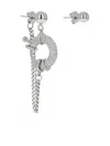 Justine Clenquet Crystal-embellished Chain Earrings In Silver