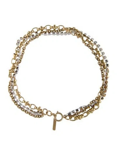 Pre-owned Justine Clenquet Crystal Multistrand Choker Necklace, 15.5" In Orange