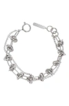 Justine Clenquet Dana Crystal Layered Bracelet In Silver