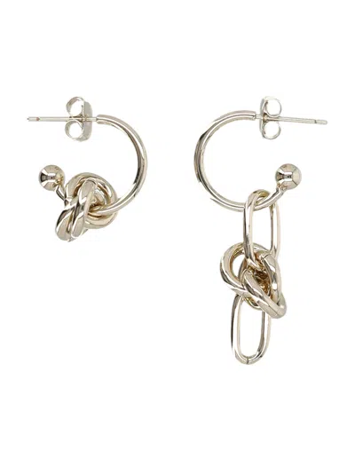 Justine Clenquet Daria Mismatched Knot Earrings In Metallic