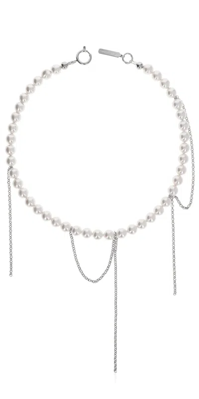 Justine Clenquet Diana Necklace In Palladium In Multi