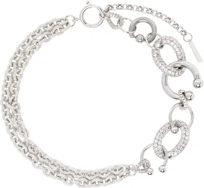 Justine Clenquet Dolly Crystal Choker Necklace In Silver