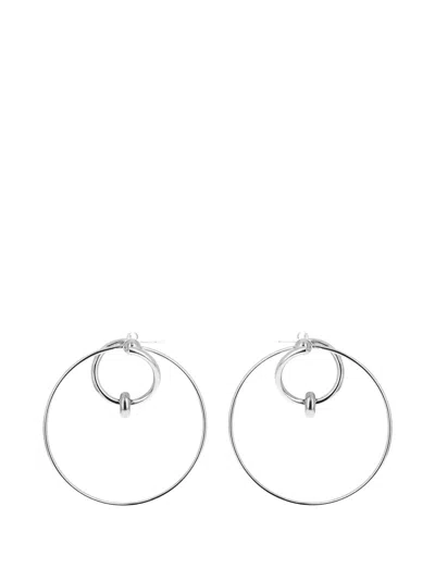 Justine Clenquet Eva Hoop Earrings In Silver