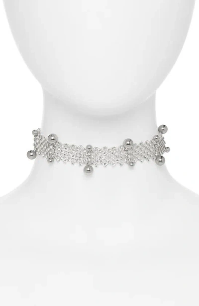 JUSTINE CLENQUET FAYE CRYSTAL MESH CHOKER NECKLACE