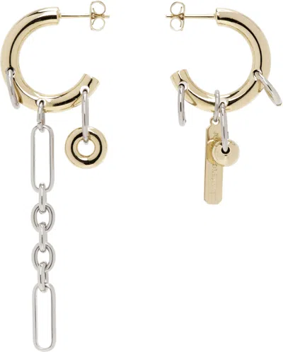 Justine Clenquet Gold & Silver Iris Earrings In Gold Palladium