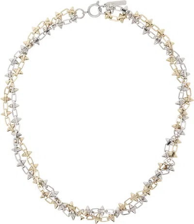Justine Clenquet Gold & Silver Nomi Necklace In Gold & Palladium