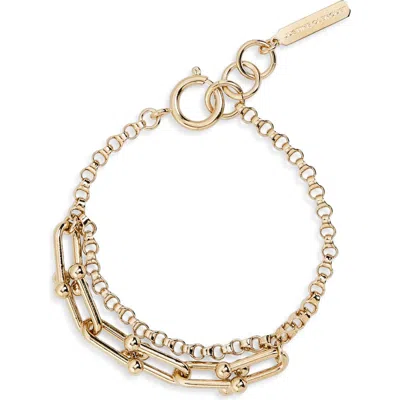 Justine Clenquet Hanel Mixed Chain Bracelet In Gold
