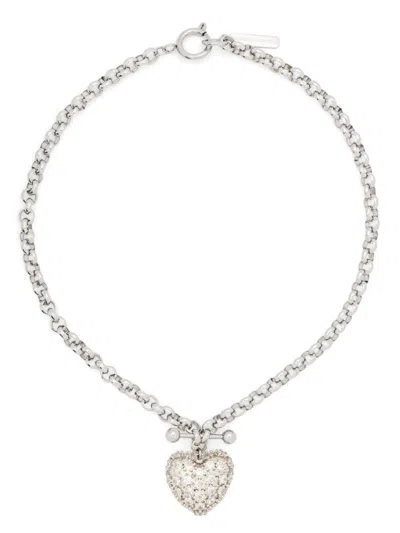 Justine Clenquet Heart Necklace In Silver