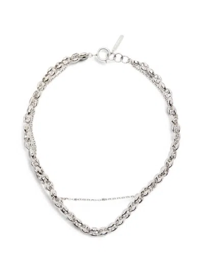 Justine Clenquet Ibra Layered Chain Necklace In Metallic