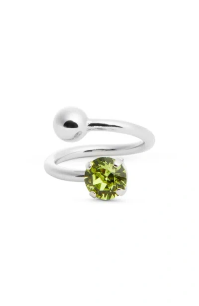 Justine Clenquet Jackie Bypass Ring In Green