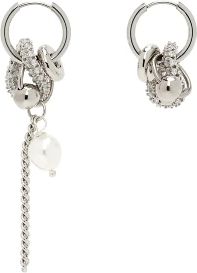 Justine Clenquet Jade Earrings In Silver