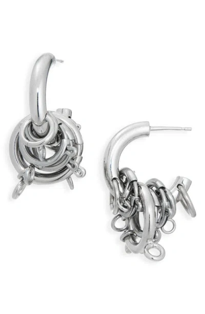 Justine Clenquet Jay Hoop Earrings In Silver