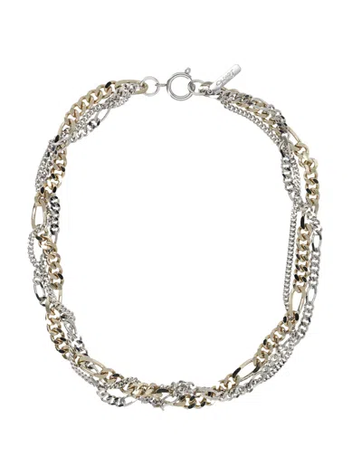 Justine Clenquet Jena Two-tone Chain Choker In Silver