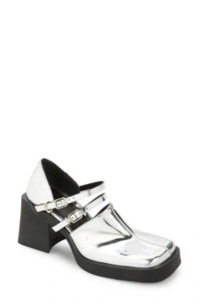 Justine Clenquet Silver Jennie Mary-jane Heels