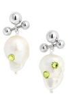 Justine Clenquet Joan Freshwater Pearl & Crystal Drop Earrings