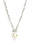 Justine Clenquet Joan Freshwater Pearl & Crystal Pendant Necklace